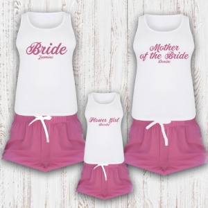 Personalised 'Pink Ocean' Adult / Child PJ Set